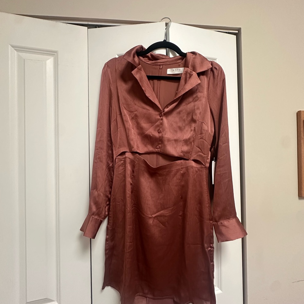 ASTR the Label Long Sleeve Mauve Dress